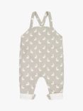 The Little Tailor Baby Hare Print Jersey Dungarees