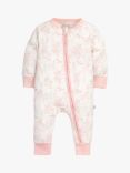 The Little Tailor Baby Woodland Print Zip-Through Sleepsuit