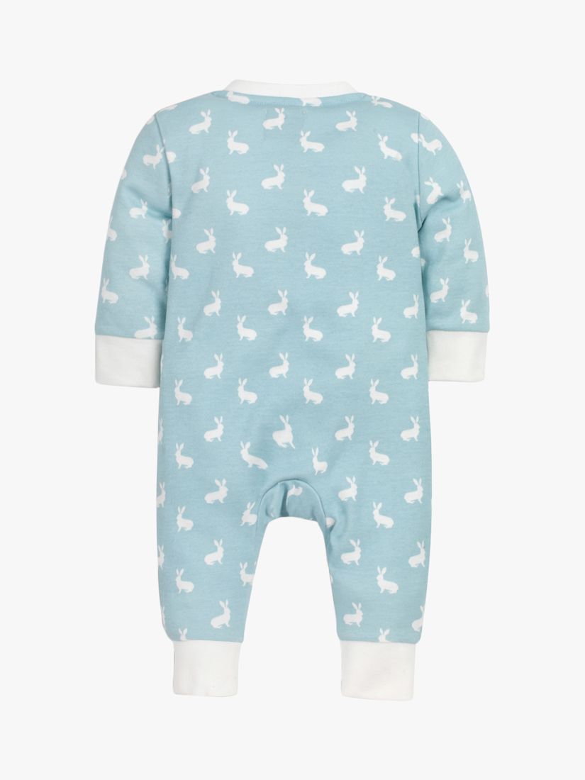 Buy The Little Tailor Baby Hare Print Zip-Through Sleepsuit Online at johnlewis.com