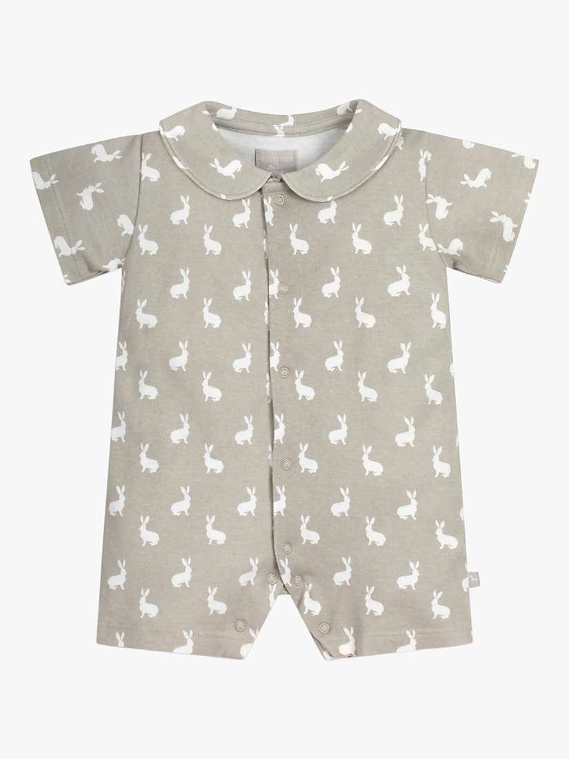 Buy The Little Tailor Baby Hare Print Jersey Shorty Romper Online at johnlewis.com