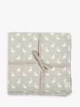 The Little Tailor Large Muslin Blanket, 112 x 112cm, Grey Hare