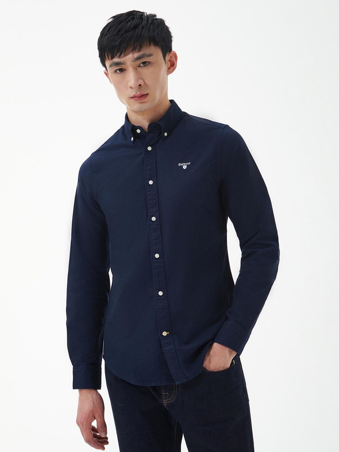 Barbour Tailored Fit Oxford Shirt, Navy, M