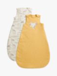 John Lewis Safari Rainbow Baby Sleeping Bag, 1.5 - 2.5 Tog, Pack of 2, Yellow/Multi