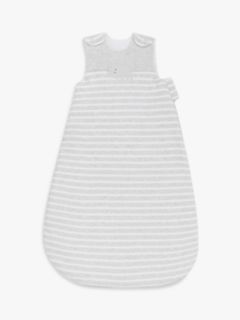 John Lewis Elephant Stripe Baby Sleeping Bag, 2.5 Tog, Grey, 0-6 months