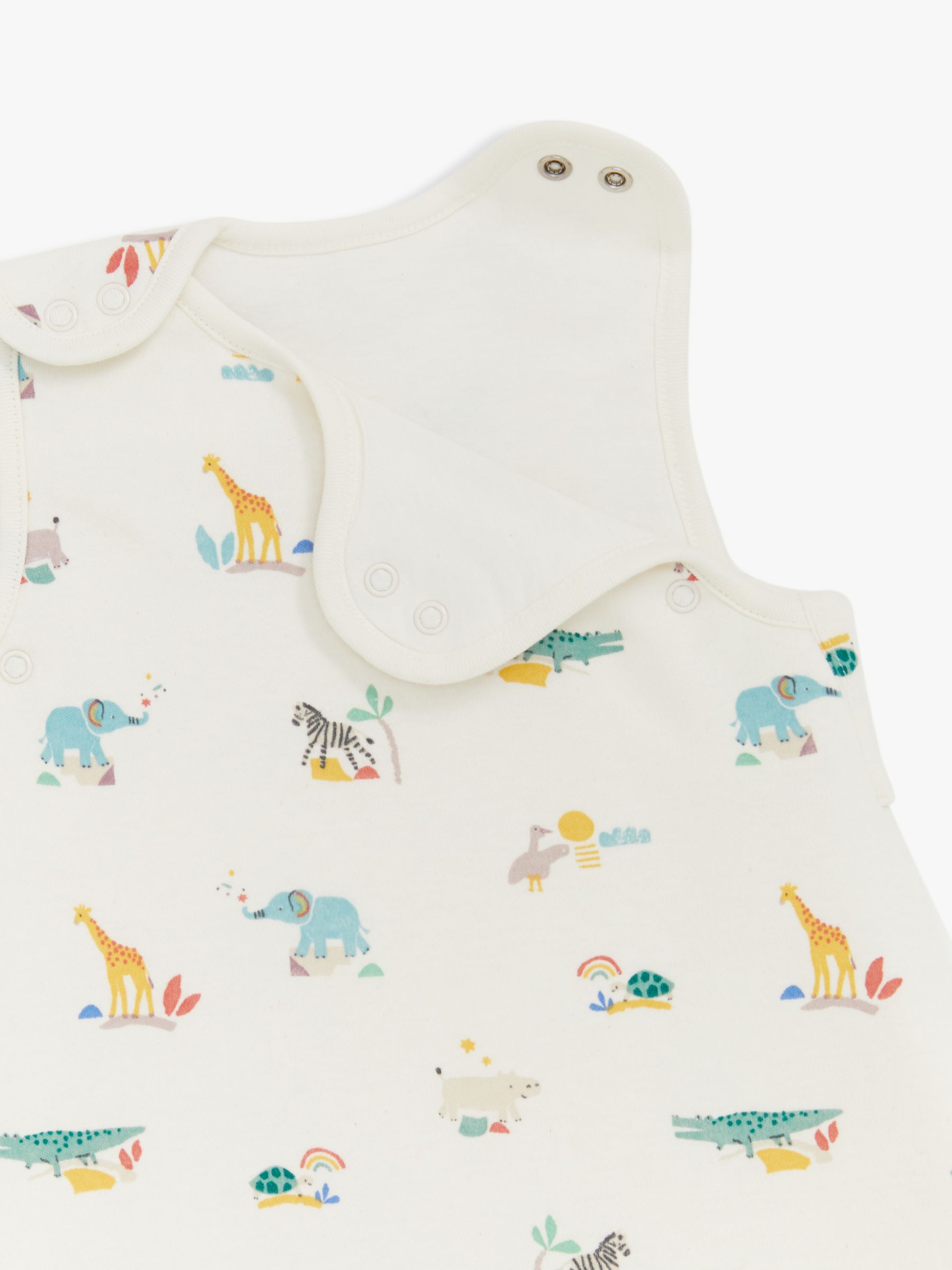 John Lewis Safari Baby Sleeping Bag, 2.5 Tog, White, 18-36 months