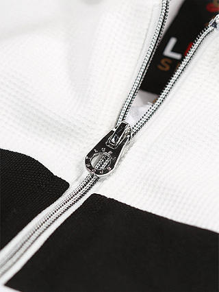 LUKE 1977 Zip Lock Short Sleeve Zip Neck Polo Top, White/Jet Black