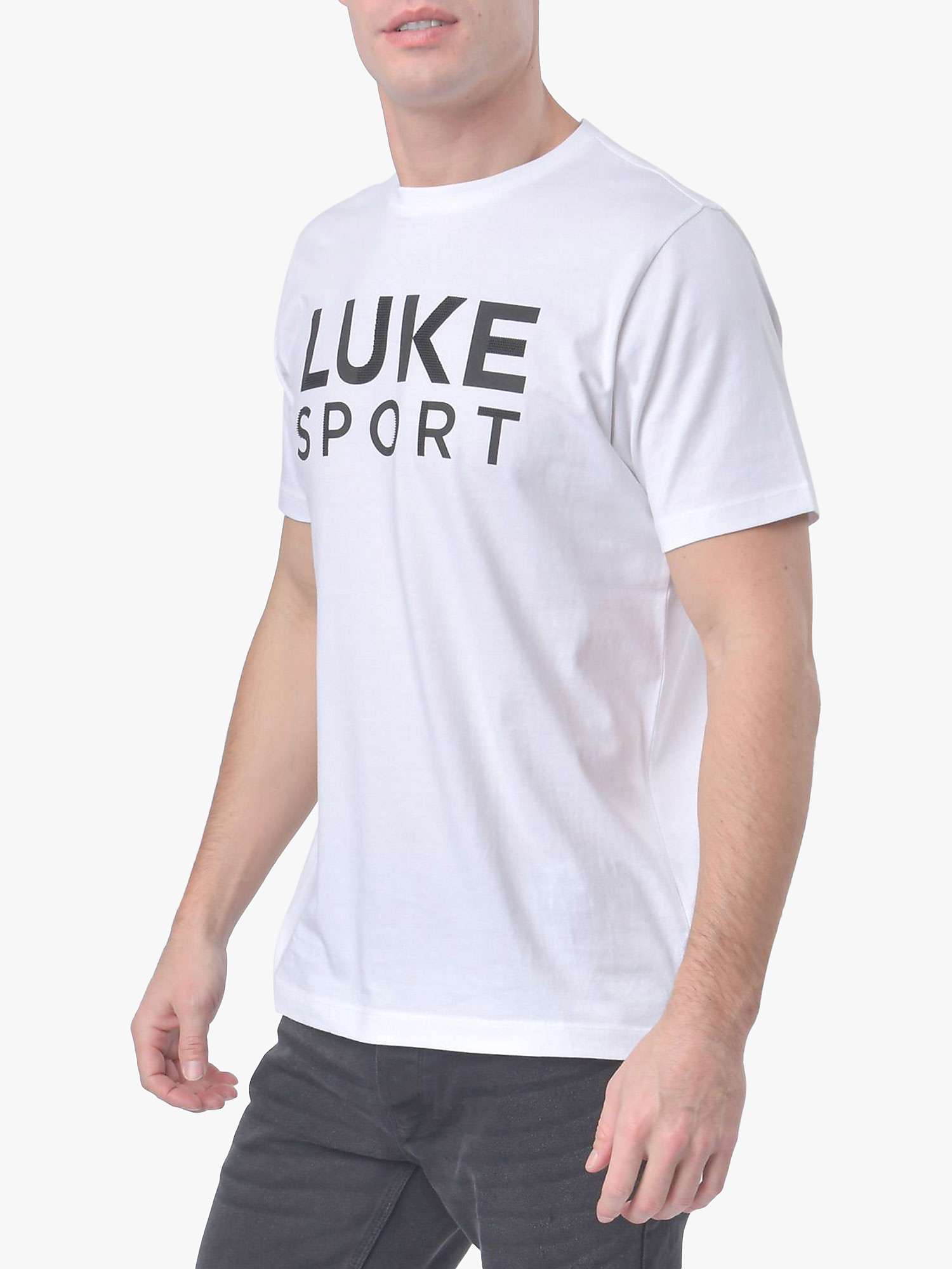 Buy LUKE 1977 Logo Cotton Short Sleeve T-Shirt, White Jet Black Online at johnlewis.com