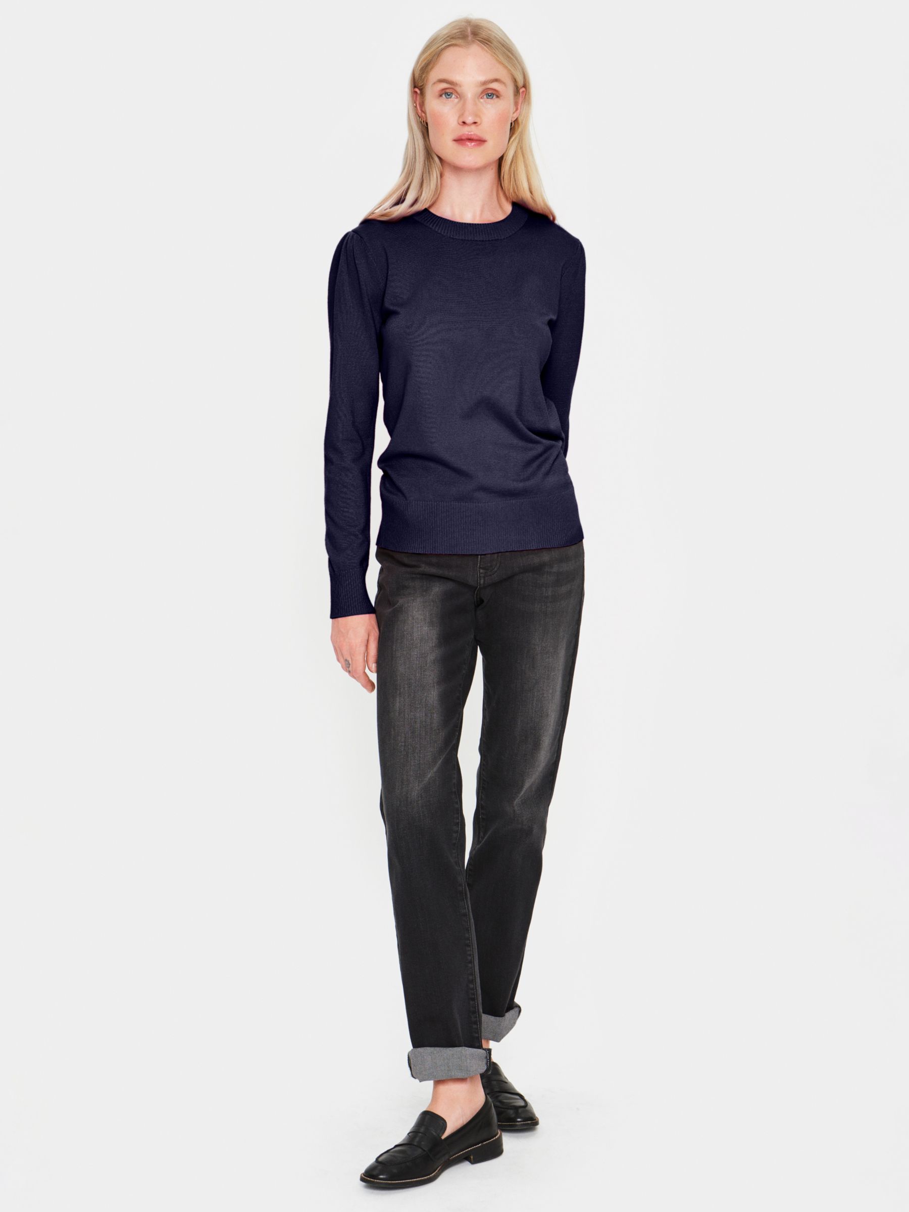 Saint Tropez Mila Knitted Pullover, Navy, XS