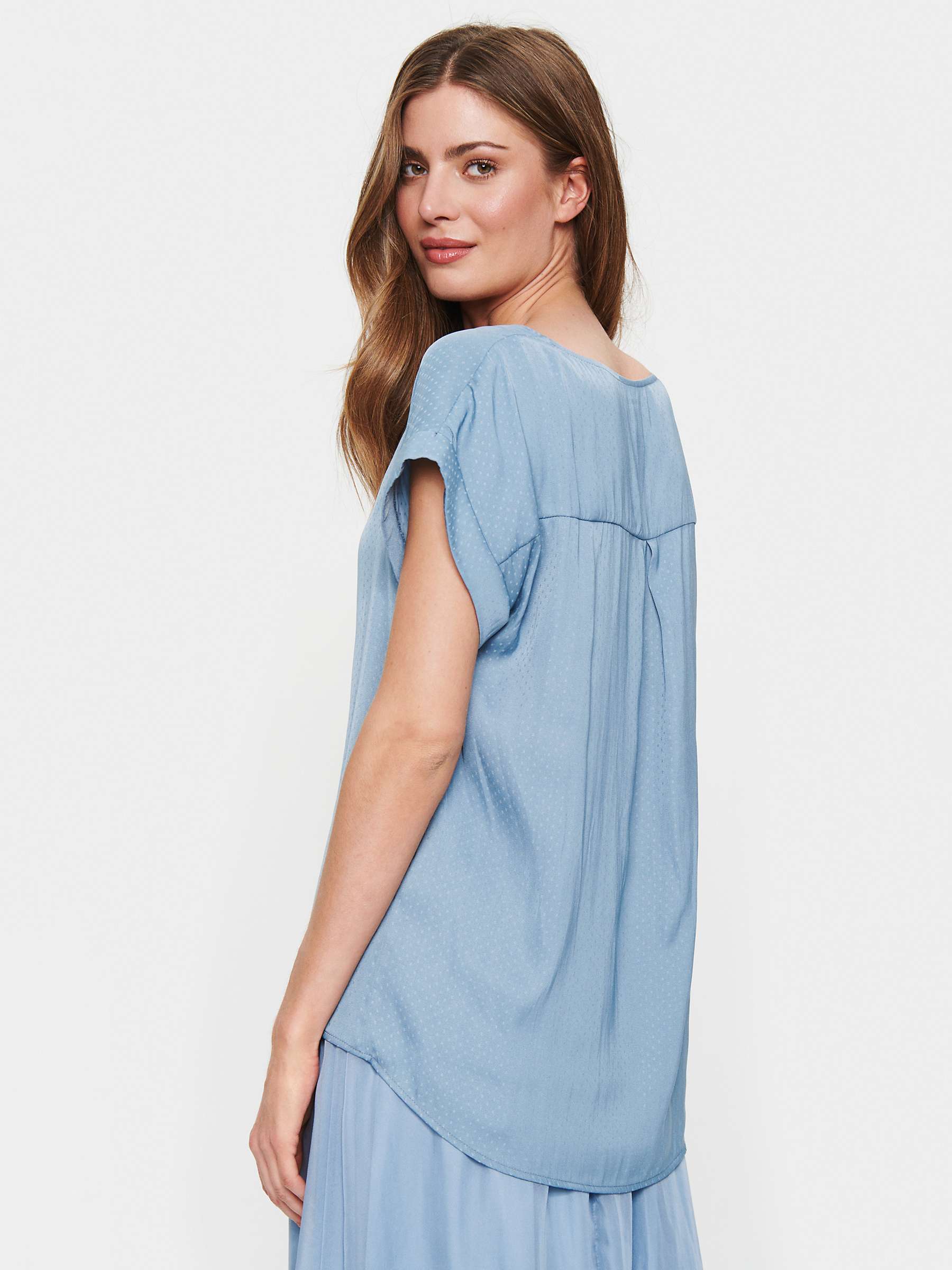 Buy Saint Tropez Briana Short Sleeve Blouse, Blue Online at johnlewis.com
