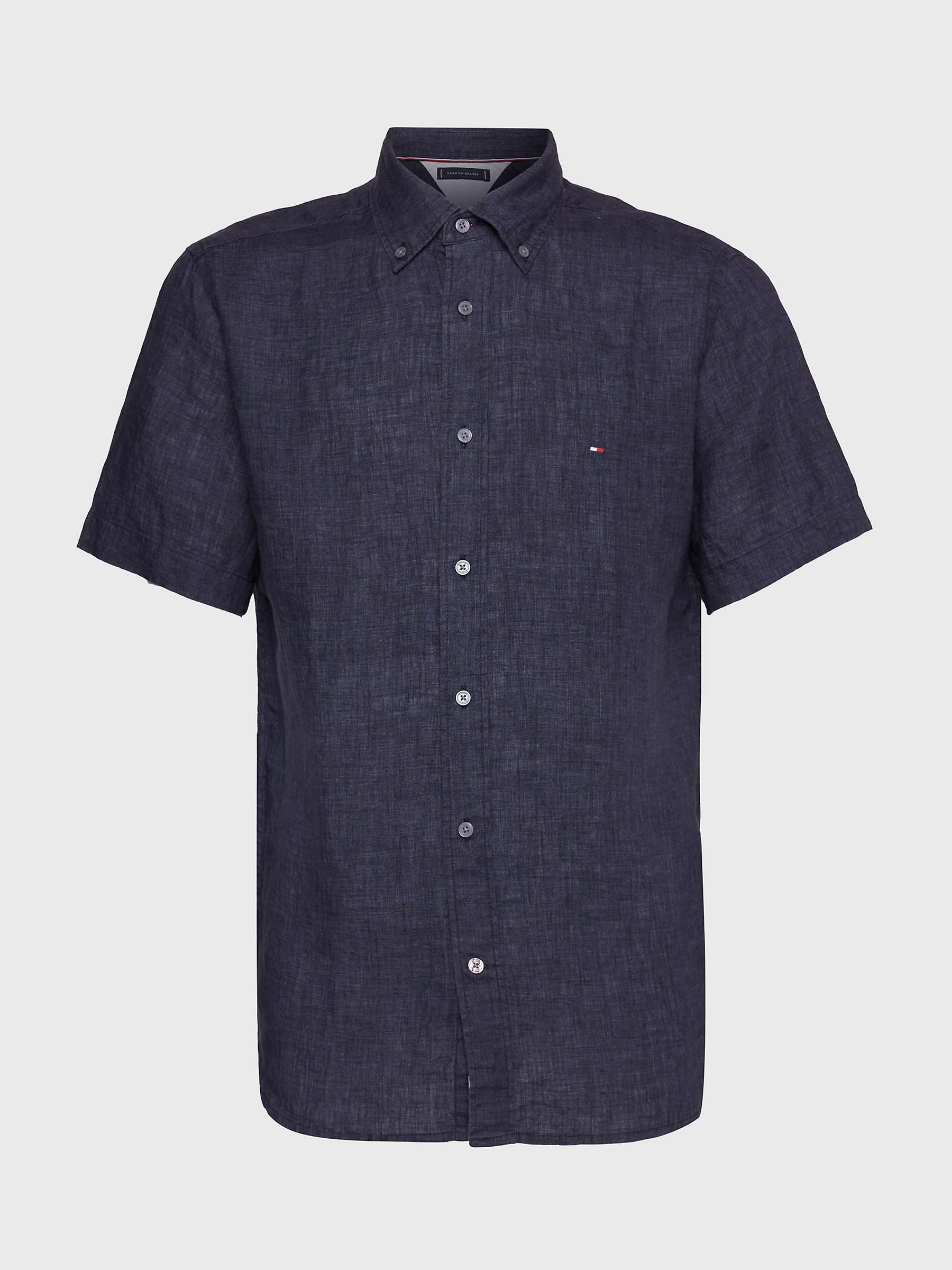Buy Tommy Hilfiger Pigment Dyed Linen Shirt, Dark Blue Online at johnlewis.com