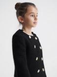 Reiss Kids' Esmie Cropped Smart Jacket, Black