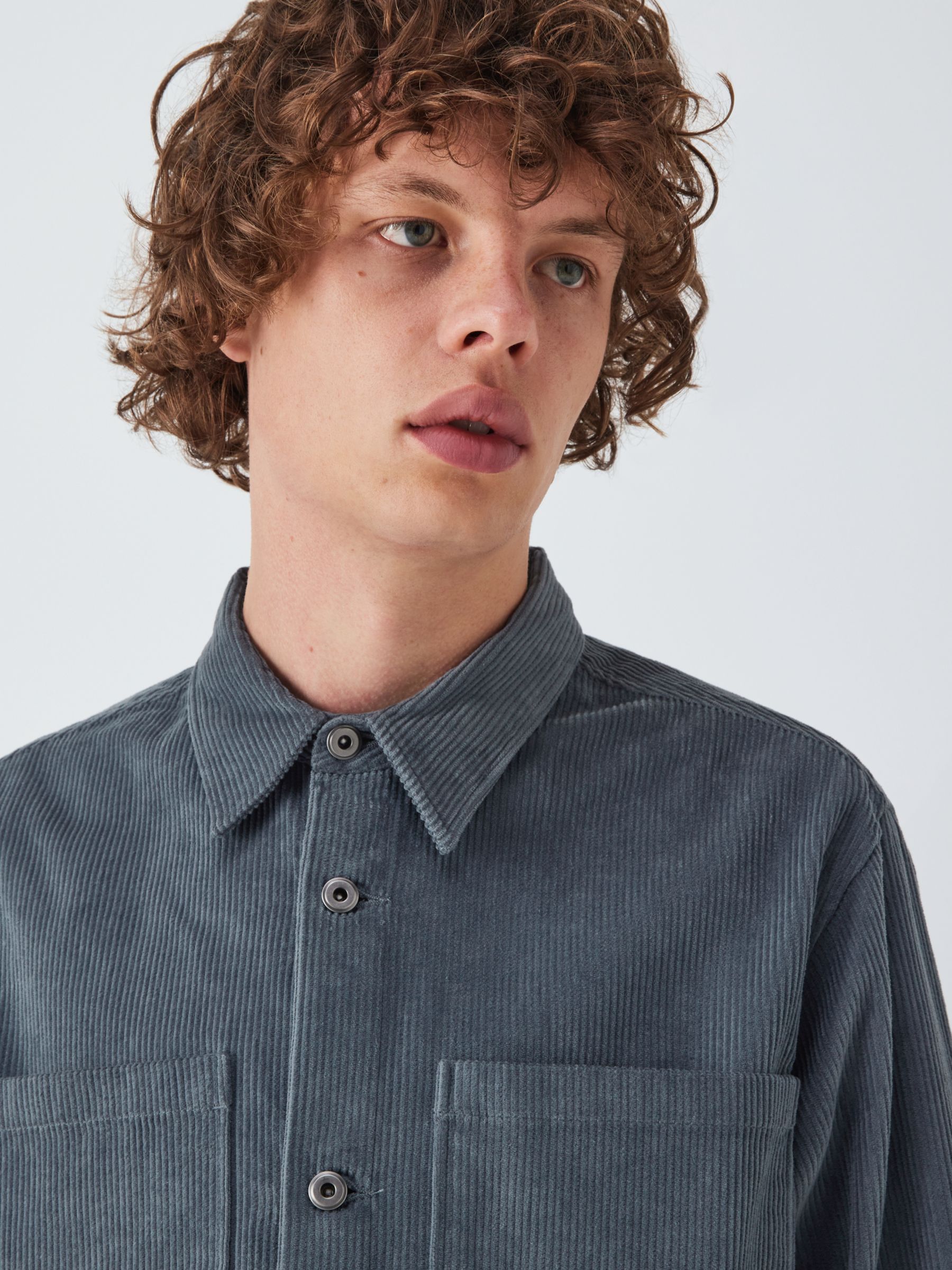 John Lewis ANYDAY Cord Overshirt, Stormy Weather at John Lewis & Partners