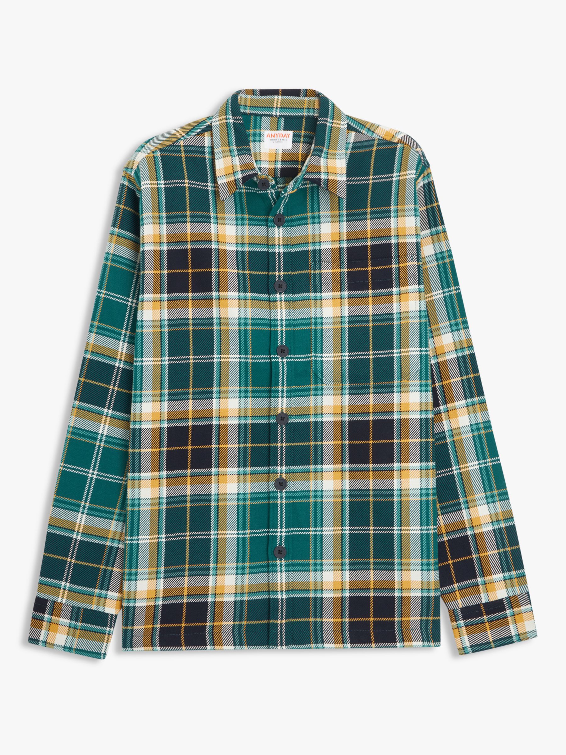 John Lewis ANYDAY Check Cotton Overshirt