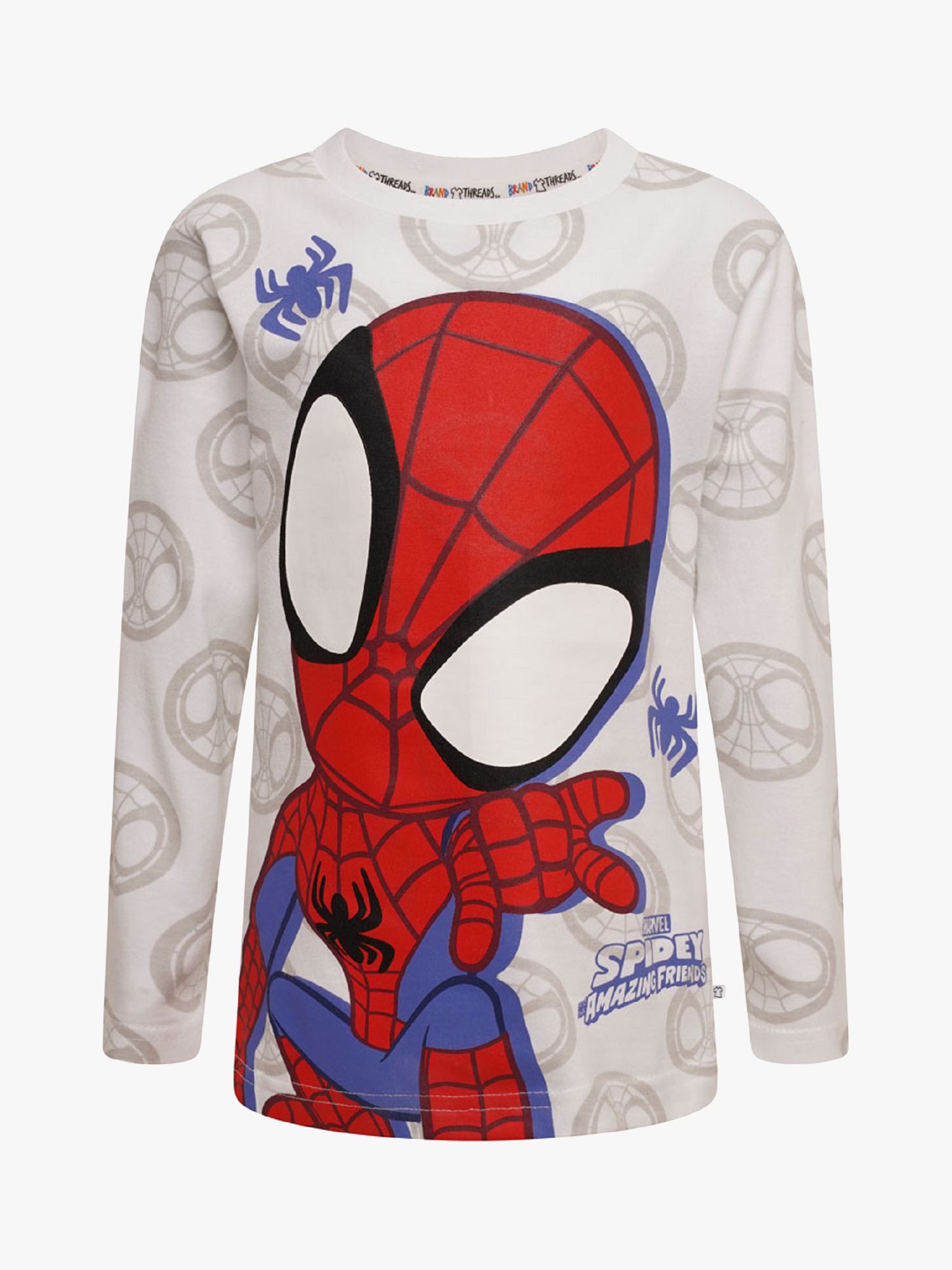 Buy Brand Threads Kids' Spiderman Long Sleeve T Shirt, White Online at johnlewis.com