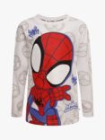 Brand Threads Kids' Spiderman Long Sleeve T Shirt, White, White