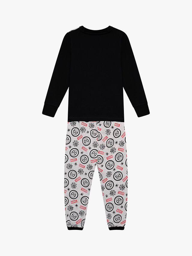 Brand Threads Kids' Spiderman Pyjama Set, Black Multi