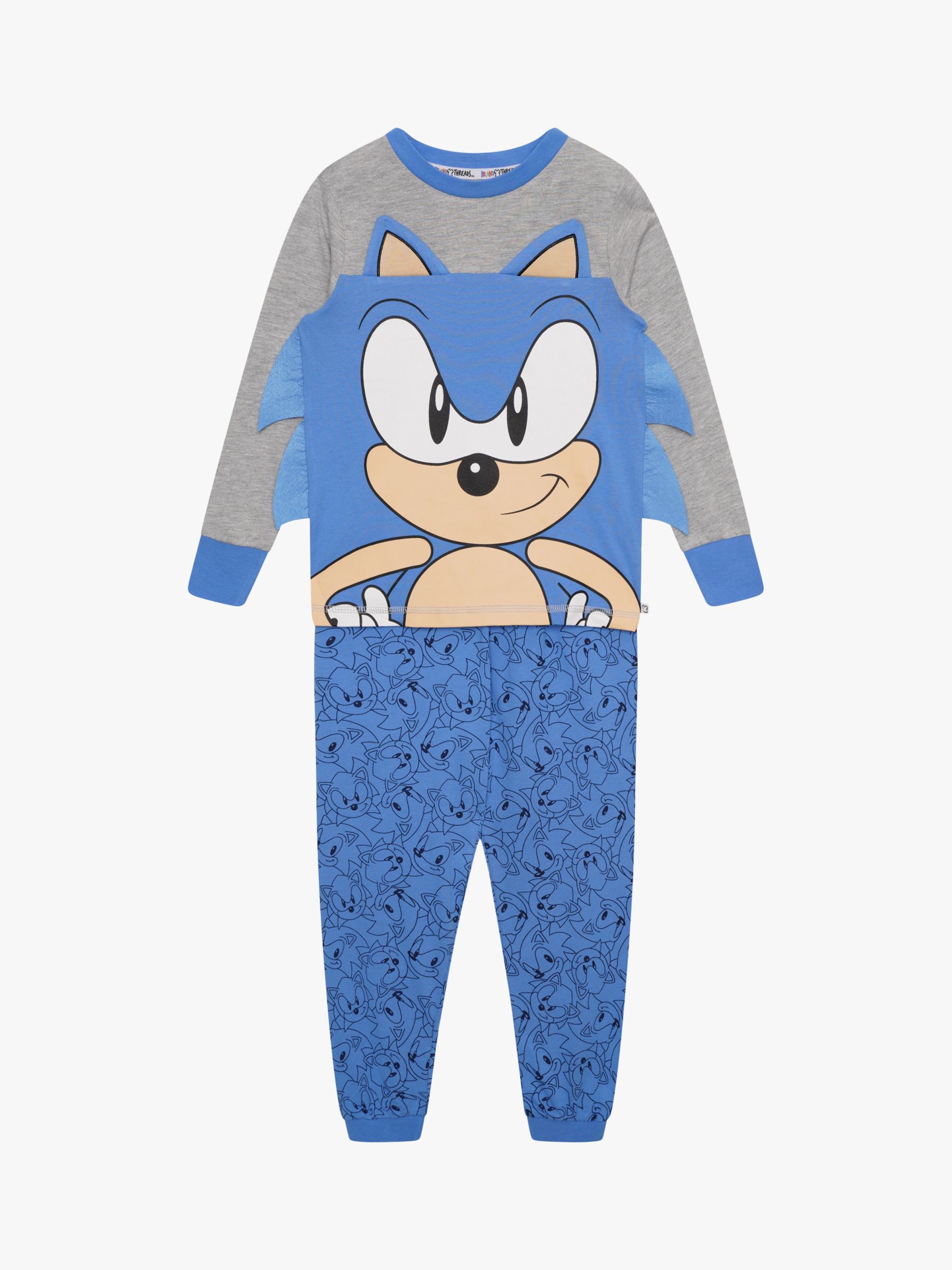 Brand Threads Kids' Sonic the Hedgehog Pyjama Set, Blue, 4-5 years