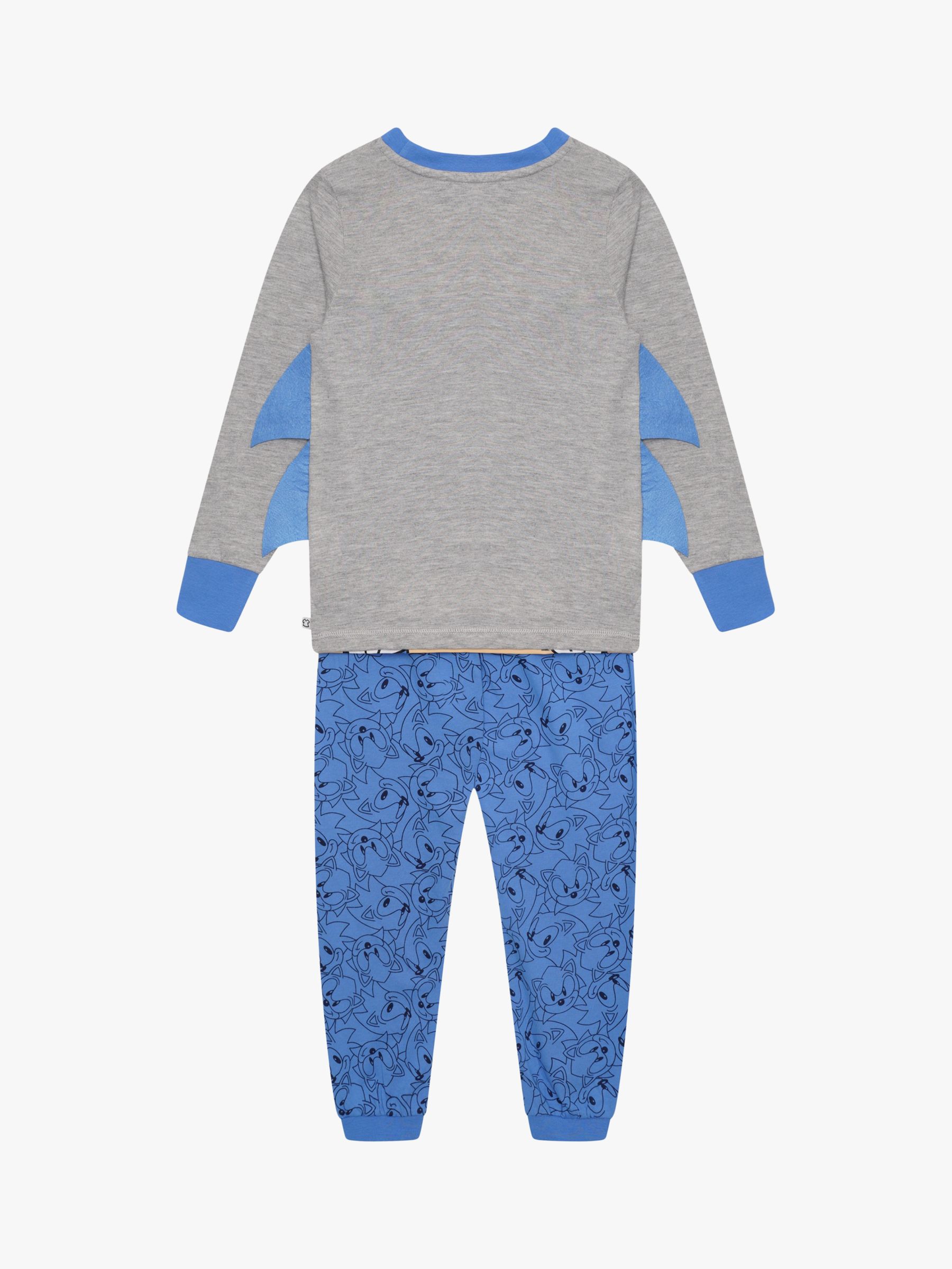 Brand Threads Kids' Sonic the Hedgehog Pyjamas, Blue at John Lewis ...
