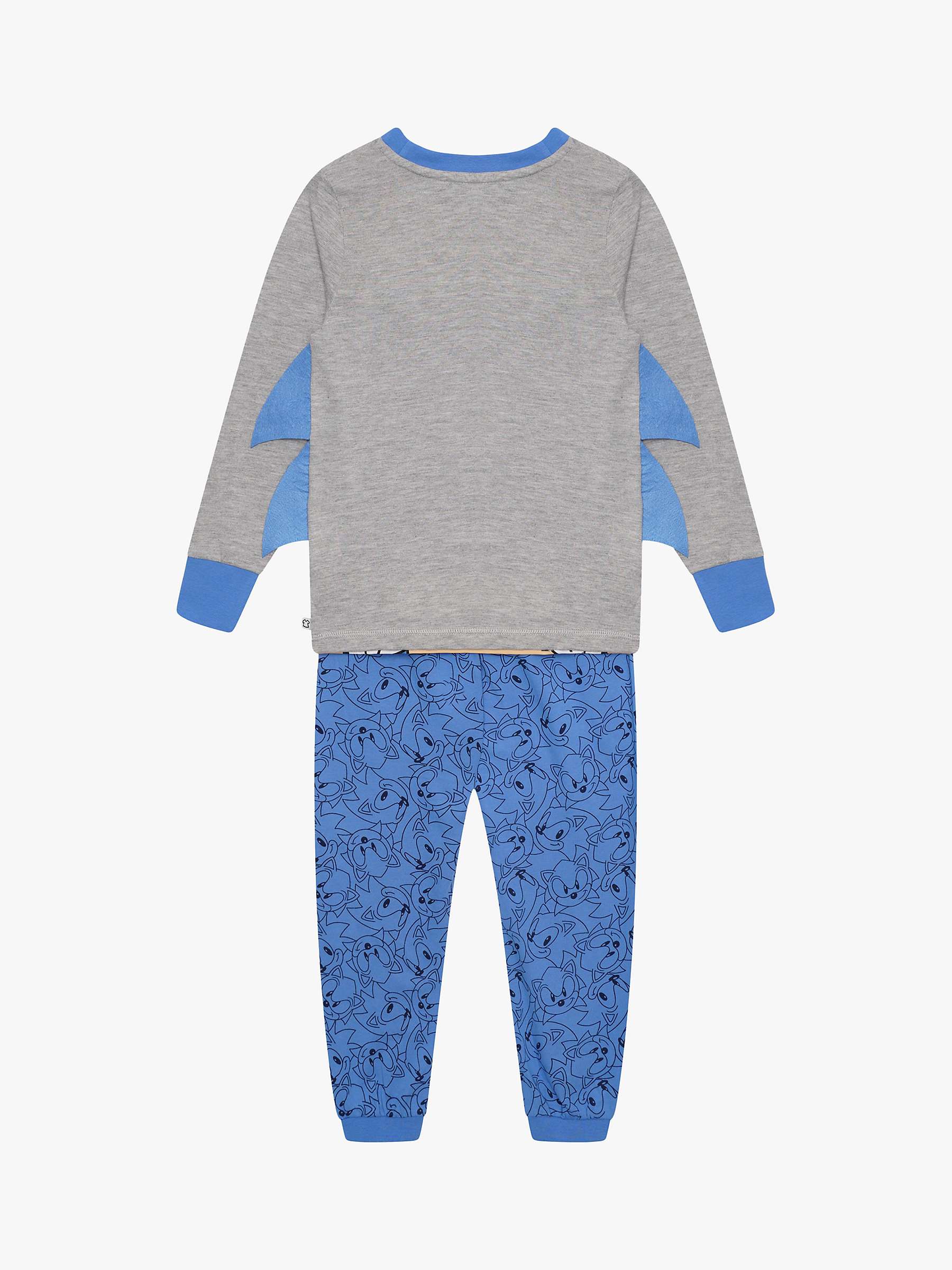Brand Threads Kids' Sonic the Hedgehog Pyjamas, Blue at John Lewis ...