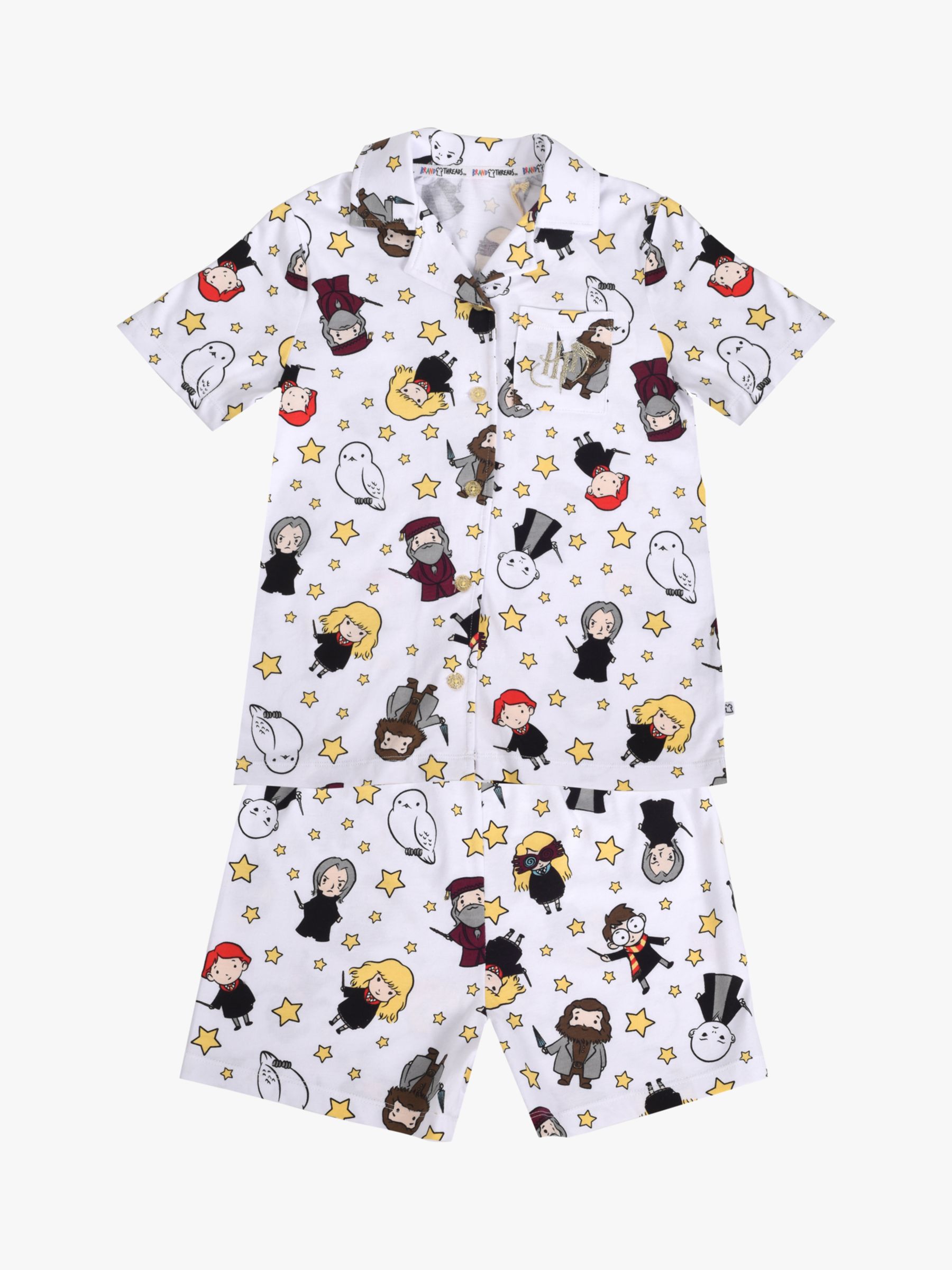 Buy Brand Threads Kids' Disney Harry Potter Short Pyjama Set, White Online at johnlewis.com