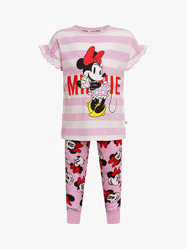 Brand Threads Kids' Disney Minnie Mouse Pyjama Set, Pink