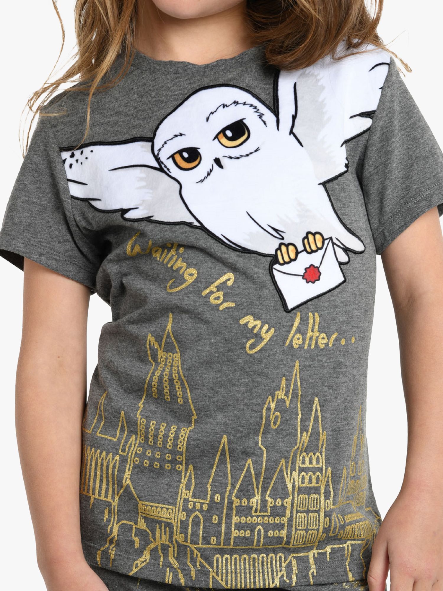 Buy Brand Threads Kids' Harry Potter Hedwig Pyjama Set, Grey Online at johnlewis.com
