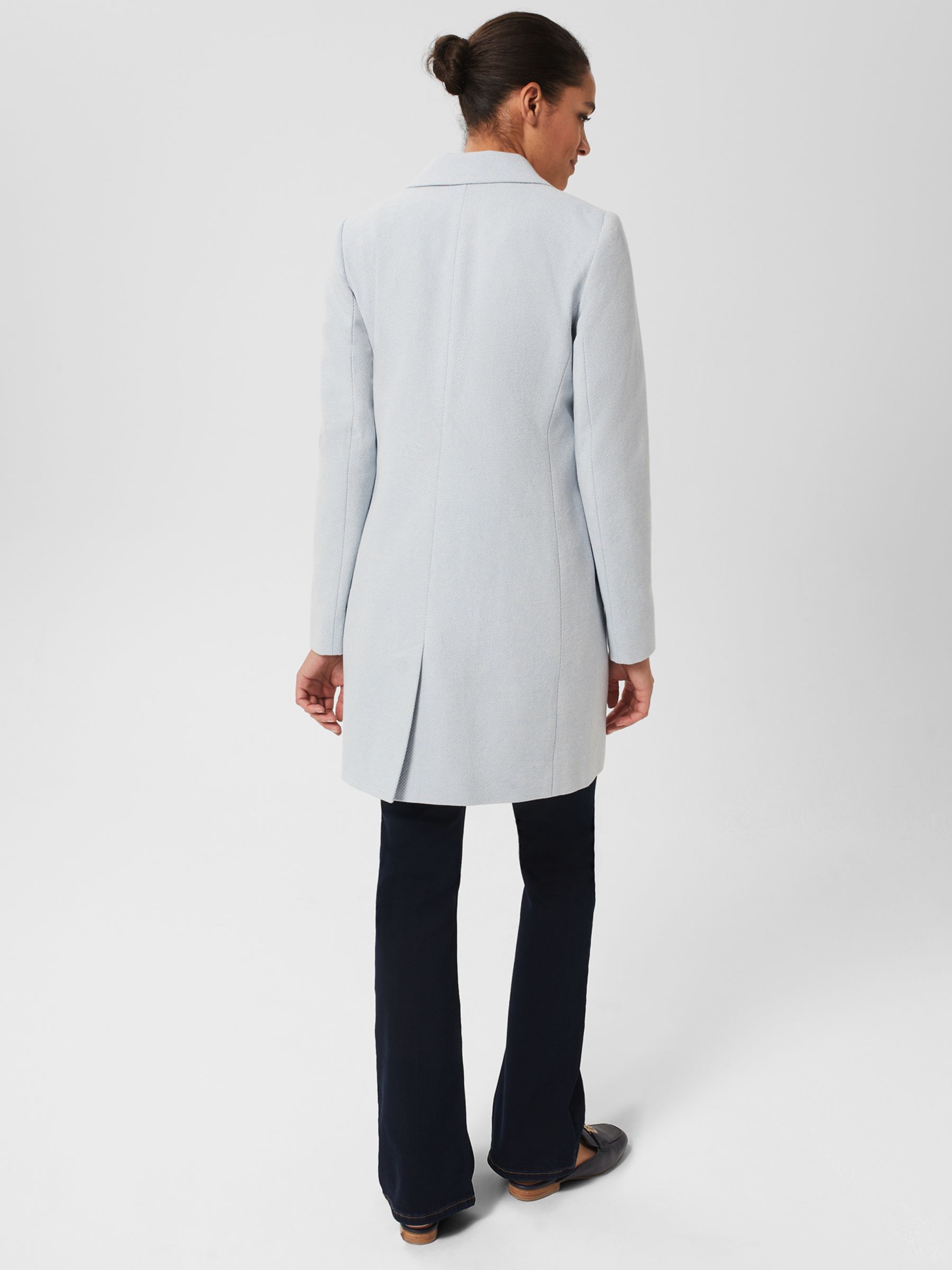 Hobbs Camellia Single Breasted Coat, Pale Blue at John Lewis & Partners