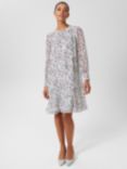 Hobbs Frances Print Dress, White/Multi, White/Multi