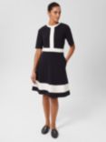Hobbs Christine Ponte Mini Dress, Navy/Ivory