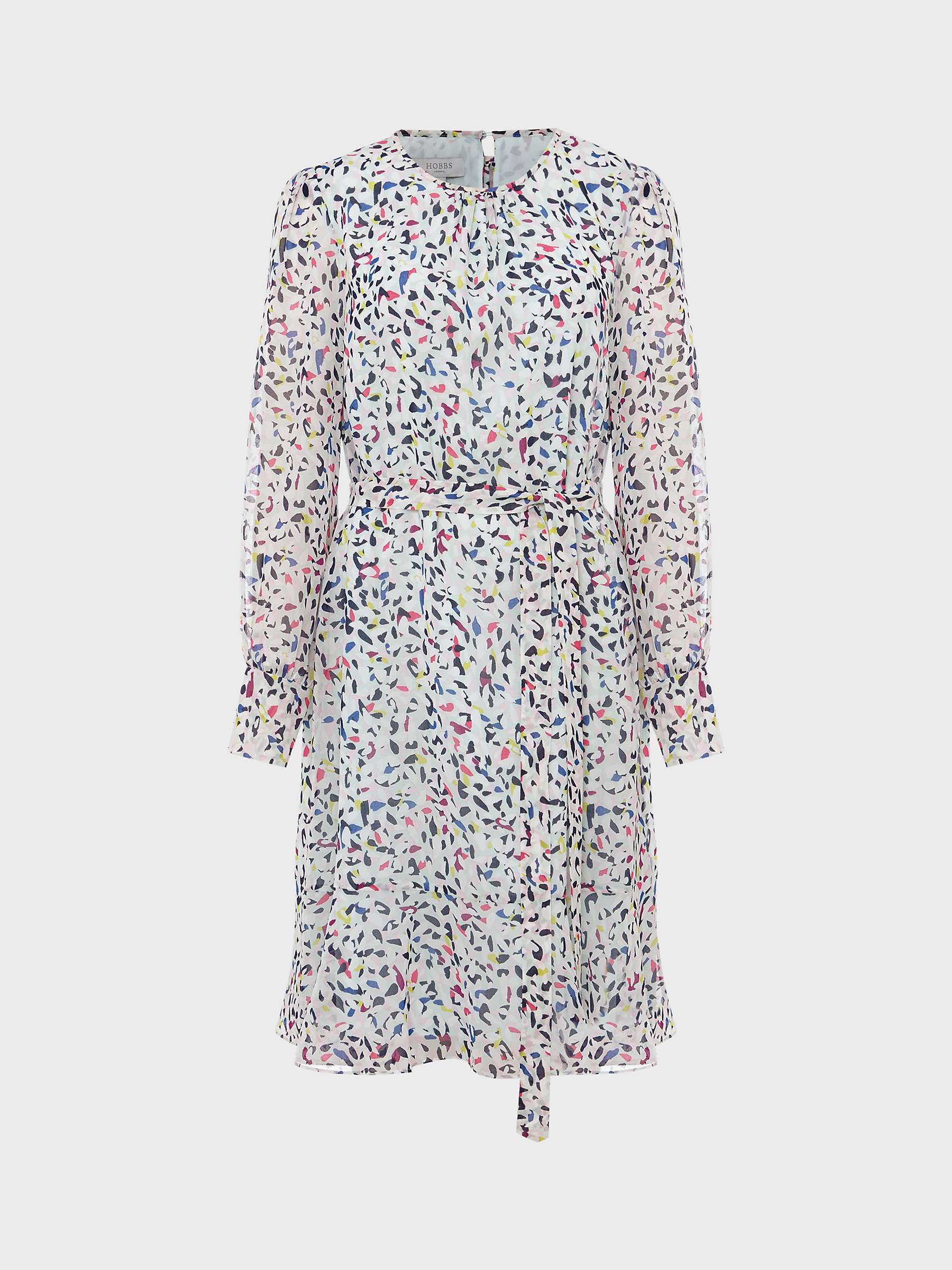 Hobbs Petite Frances Abstract Print Dress, Sage/Multi at John Lewis ...