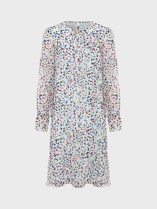 Hobbs Petite Frances Abstract Print Dress, Sage/Multi