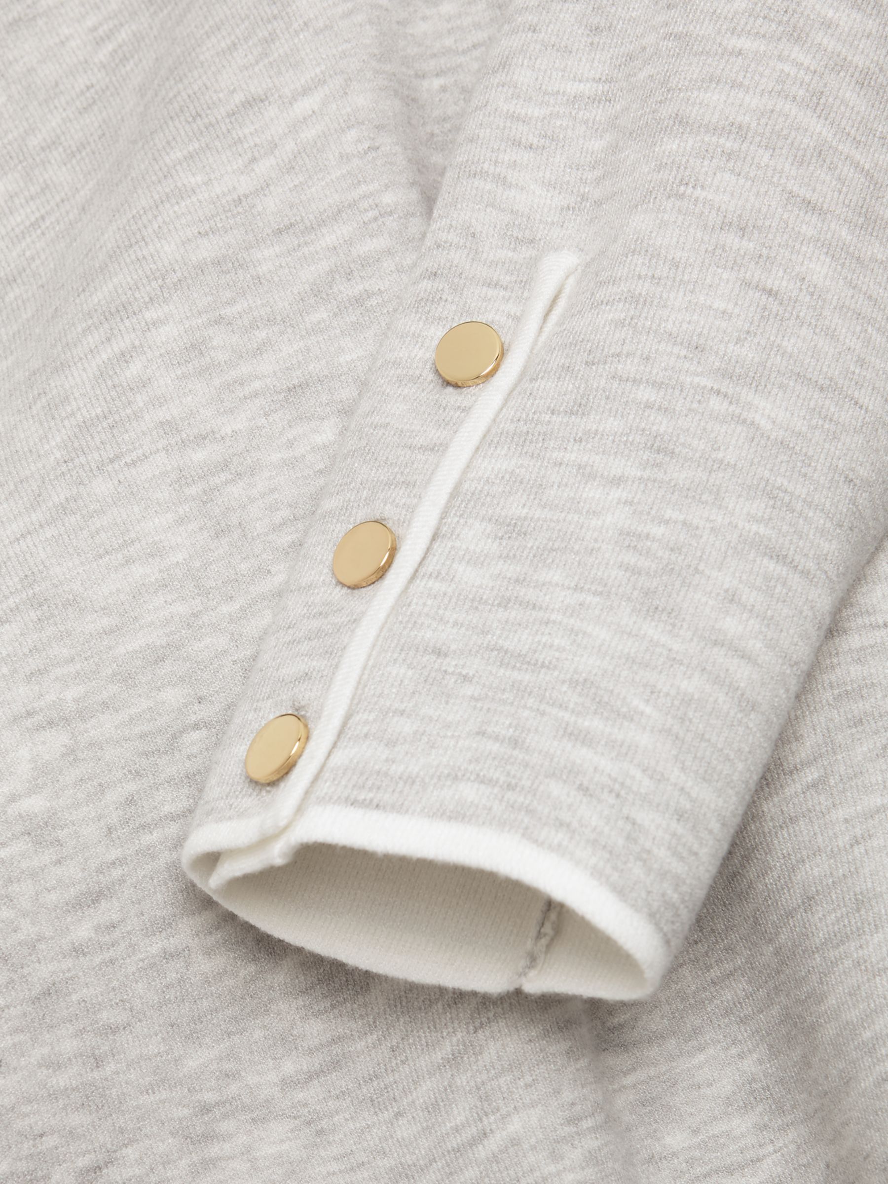 Hobbs Darcey Short Knitted Jacket, Grey/Ivory at John Lewis & Partners