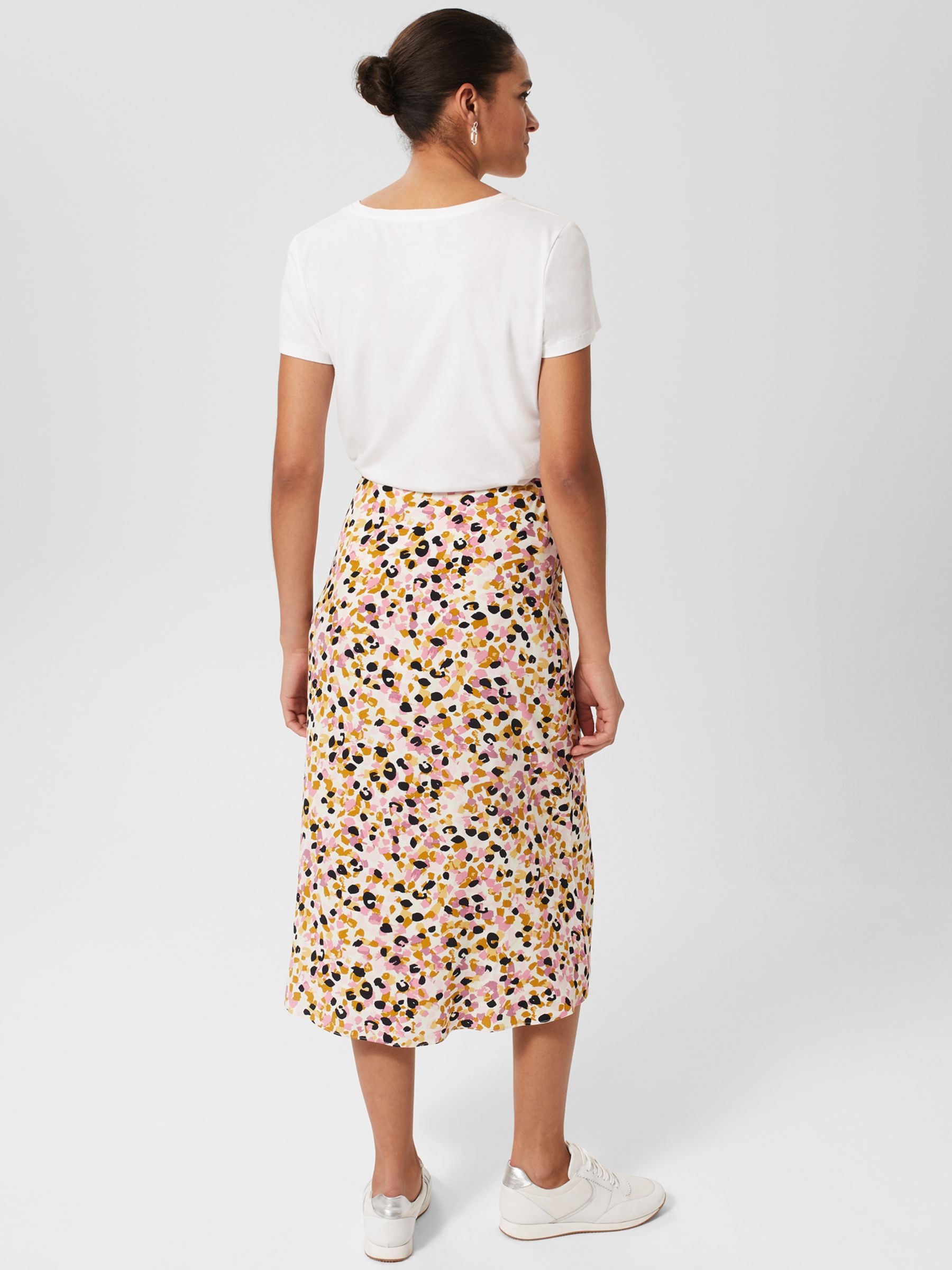Buy Hobbs Rhiannon Spot Print Midi Skirt, Ivory/Multi Online at johnlewis.com