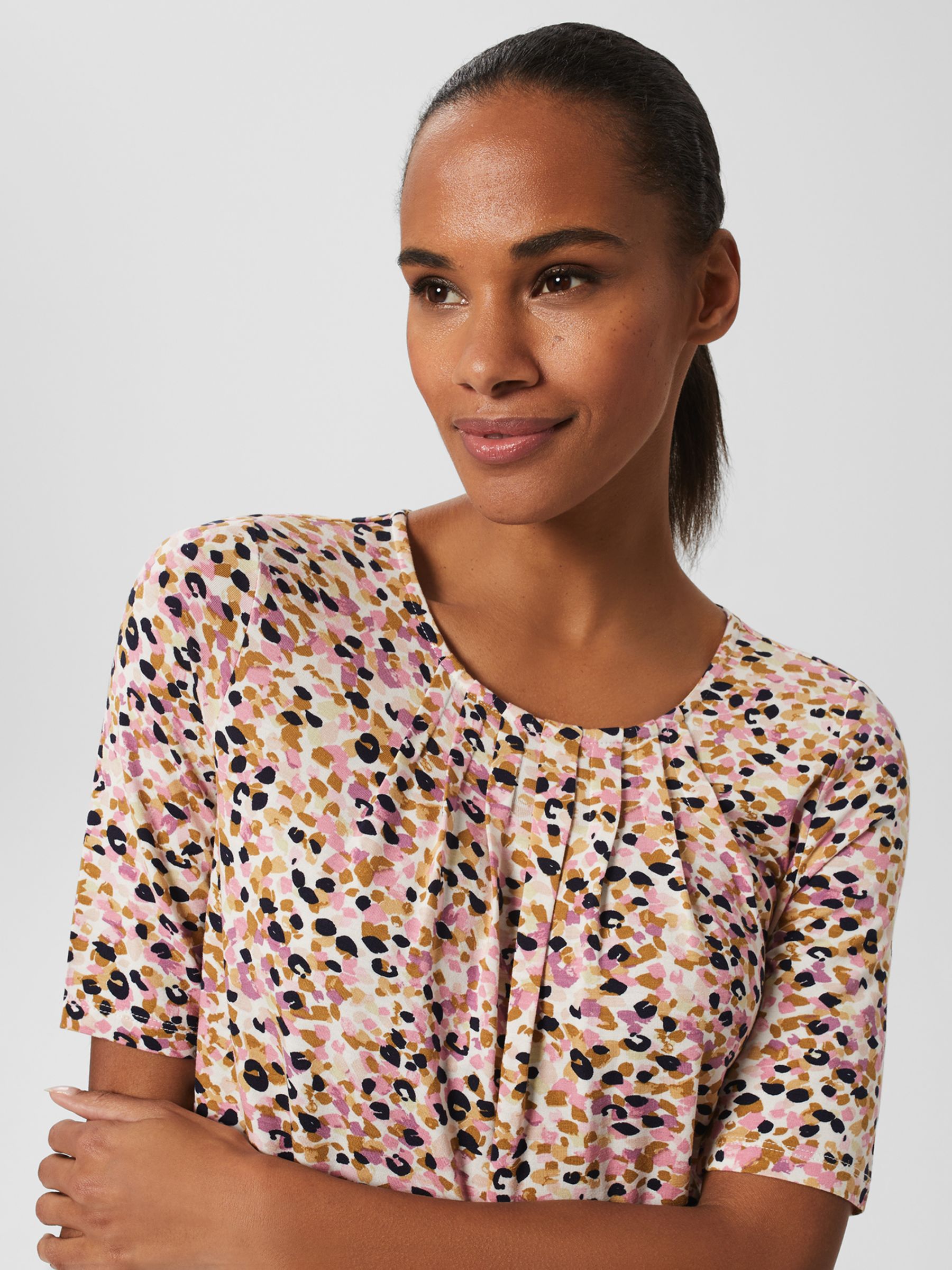 Hobbs Jacqueline Print Top, Ivory/Multi