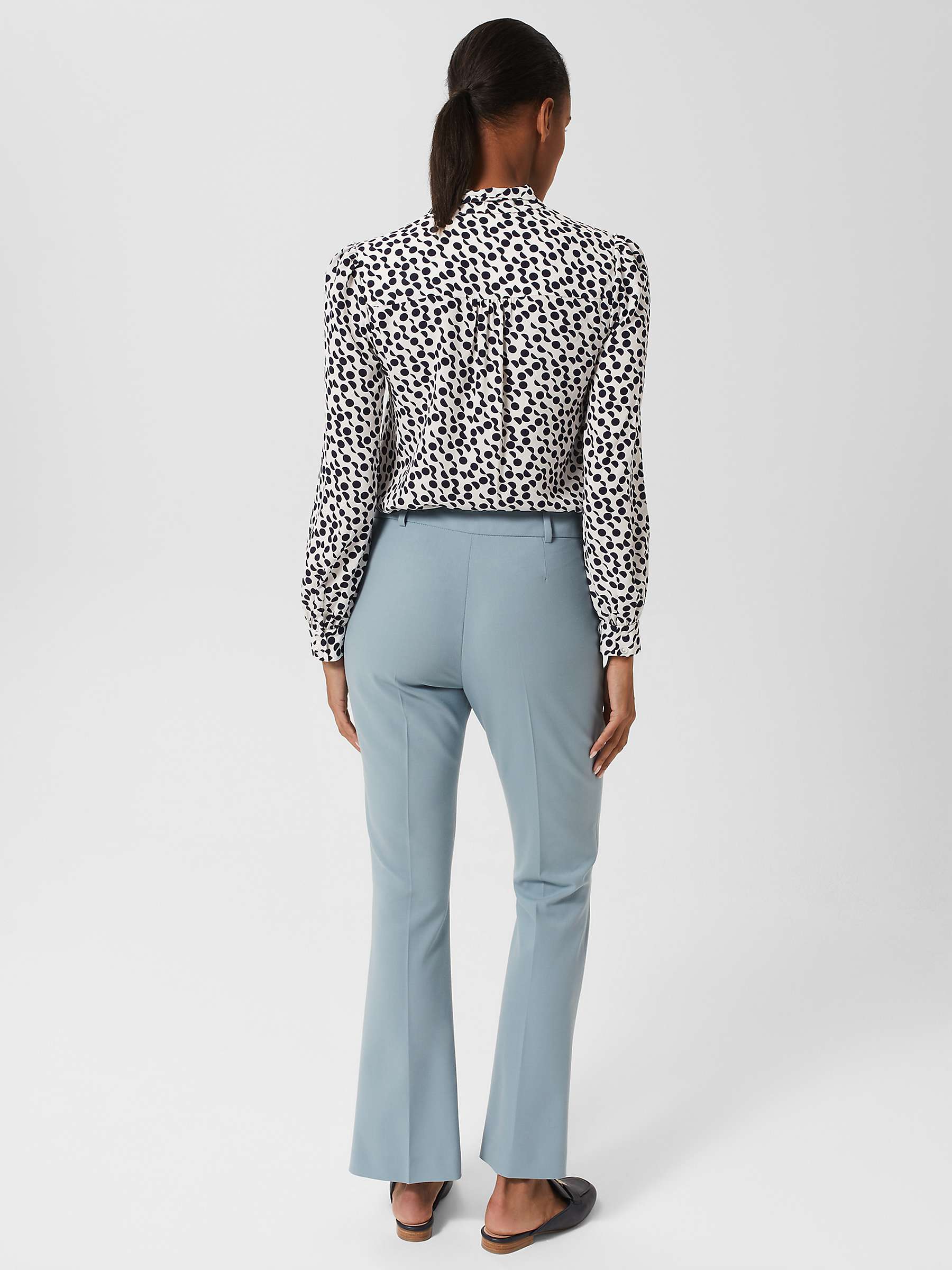 Buy Hobbs Cassia Wool Blend Tailored Trousers, Dusky Blue Online at johnlewis.com