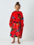 Brand Threads Kids' Marvel Oversized Fleece Hooded Blanket, Red