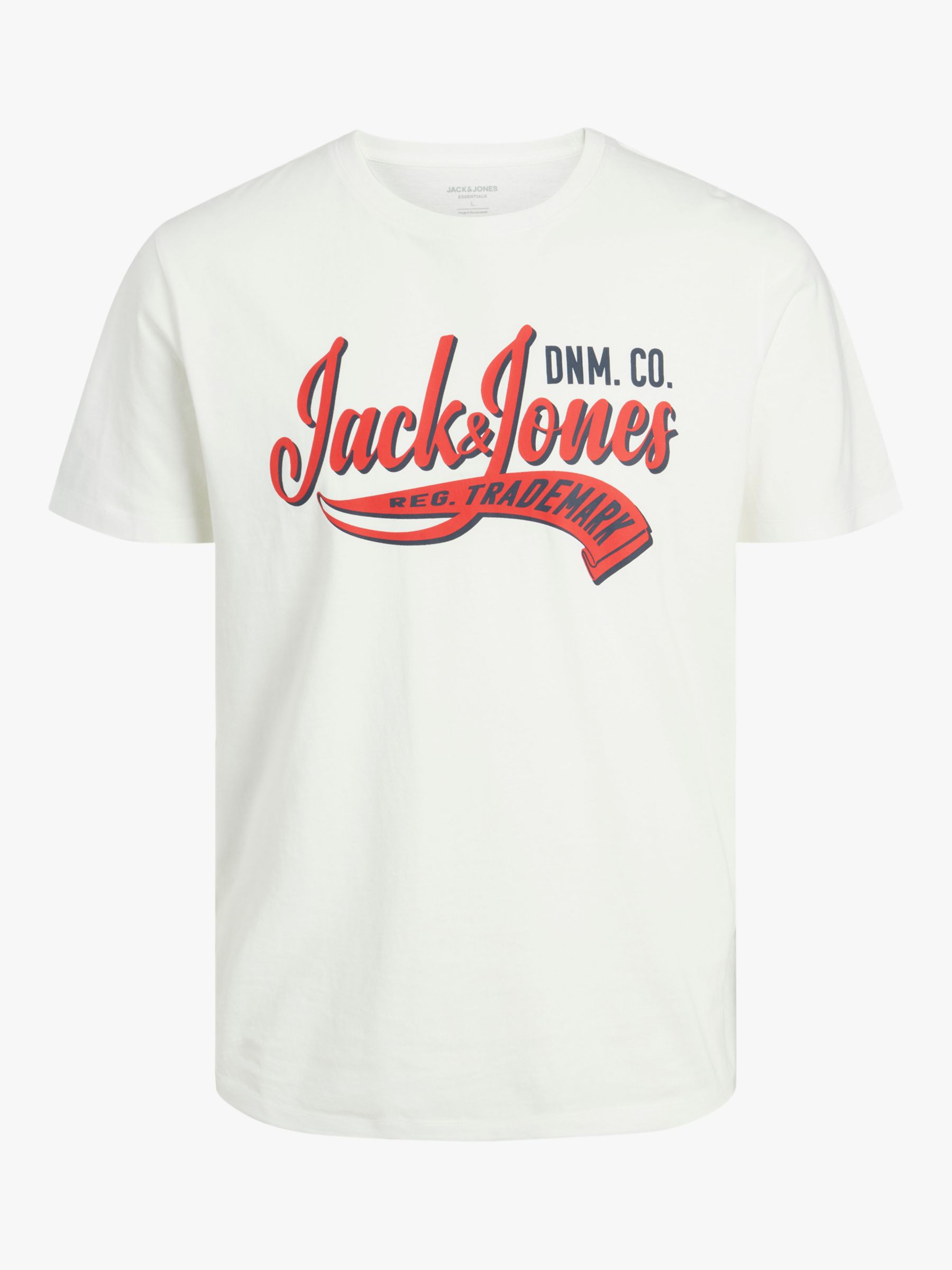 Jack & Jones Kids' Logo T-Shirt, Cloud Dancer at John Lewis & Partners