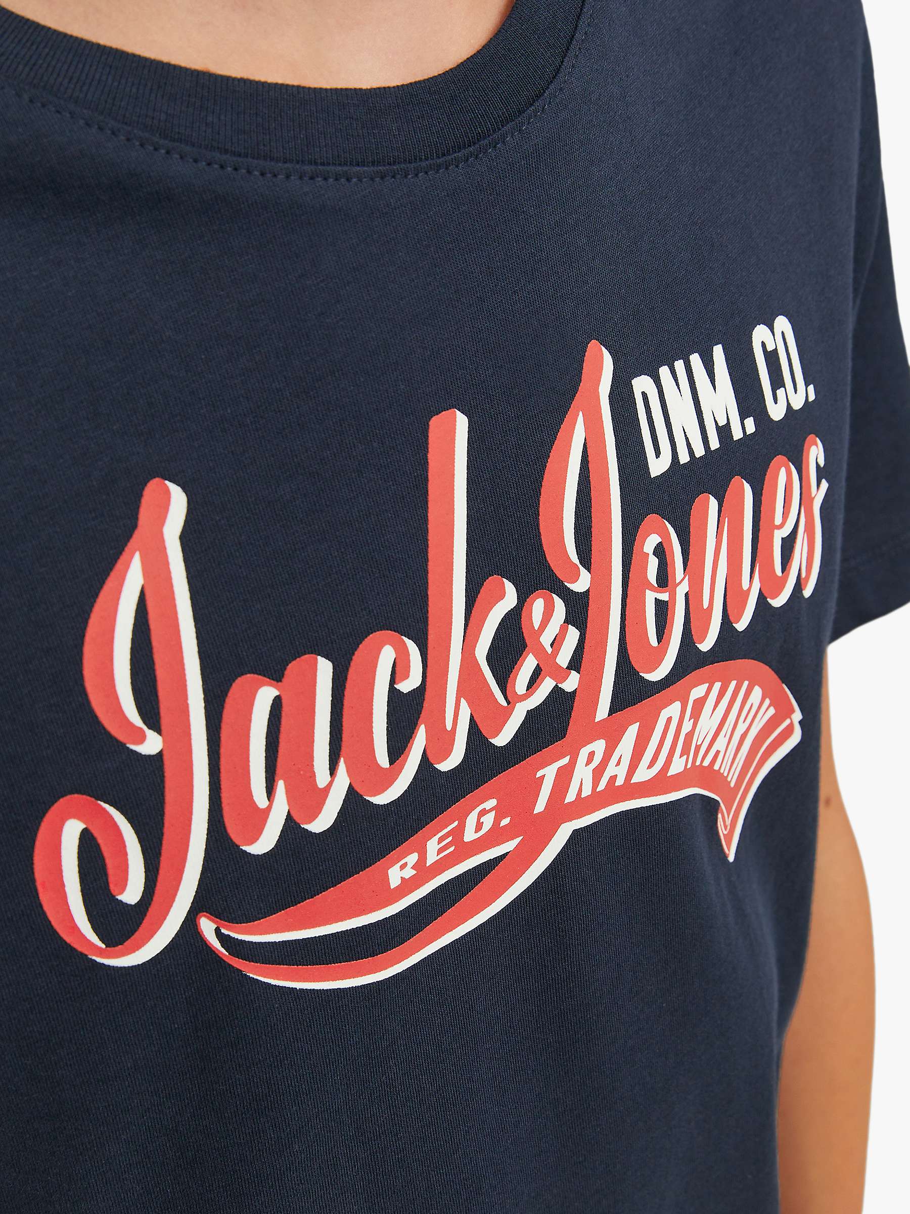 Buy Jack & Jones Kids' Logo T-Shirt, Navy Online at johnlewis.com