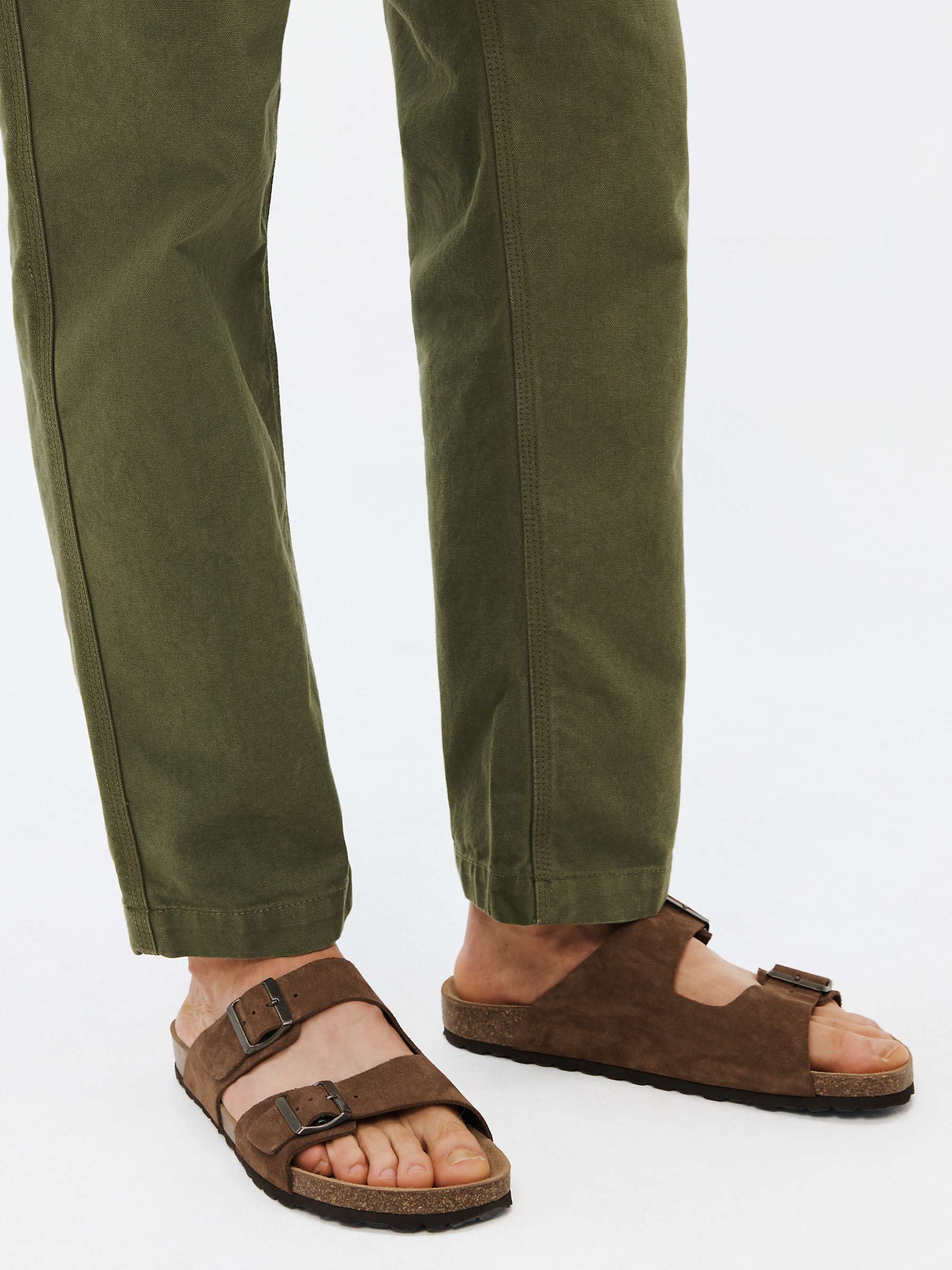 Buy John Lewis Two Strap Footbed Suede Sandals, Castana Online at johnlewis.com