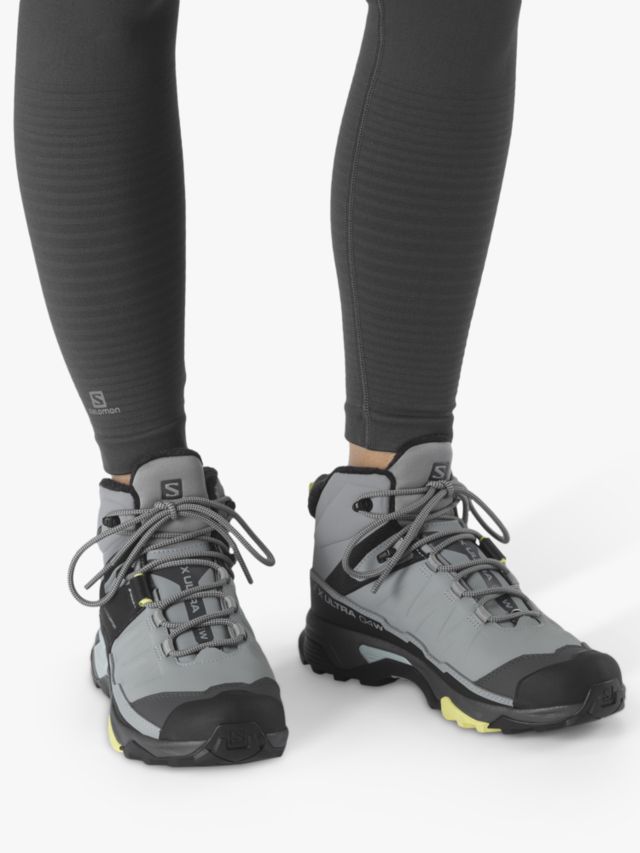 Salomon X Ultra 4 Mid Women's Winter Waterproof Hiking Boots, Monument/Black/Charlock, 4