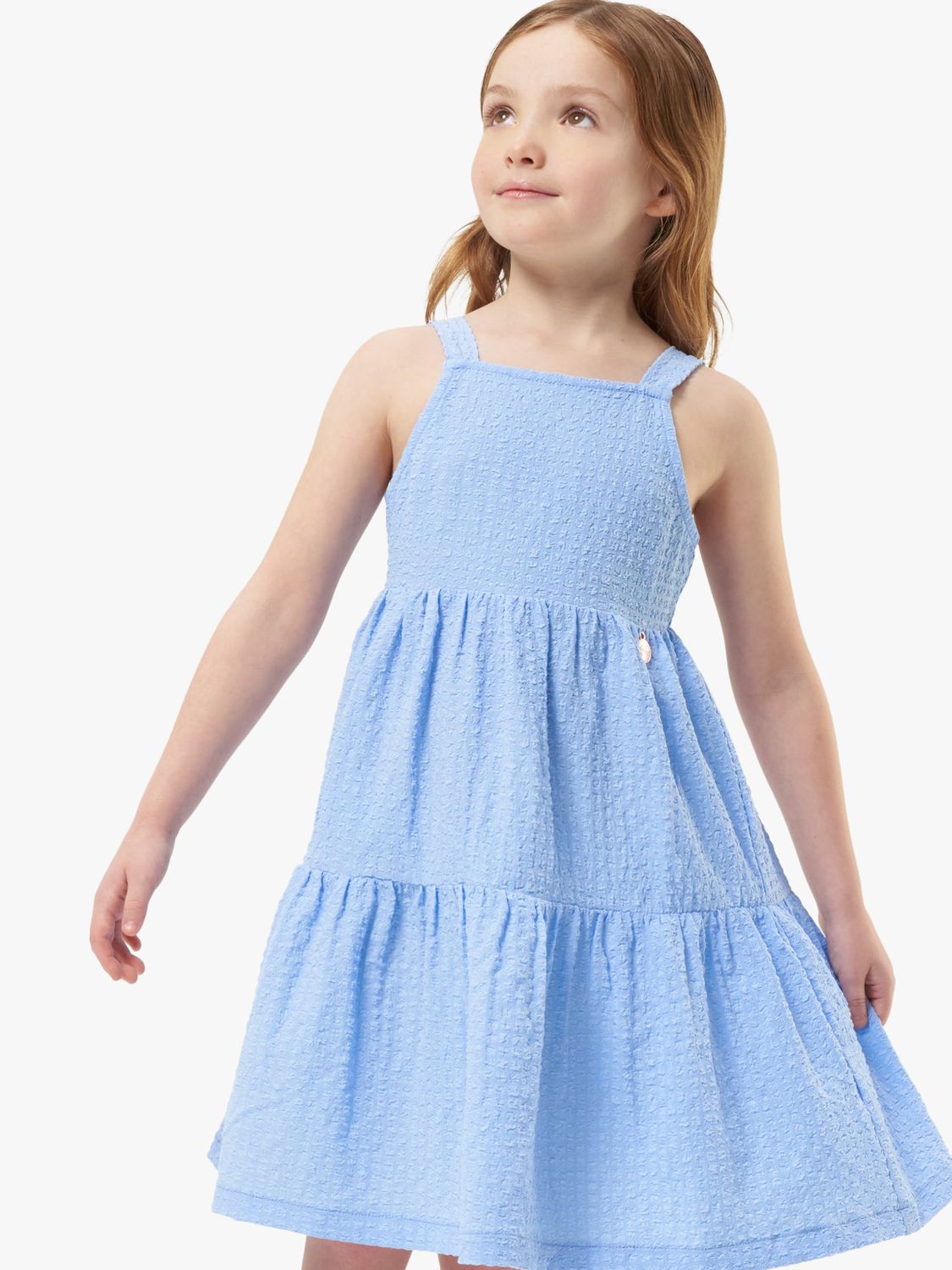 Angel & Rocket Kids' Tia Crinkle Sun Dress, Blue at John Lewis & Partners