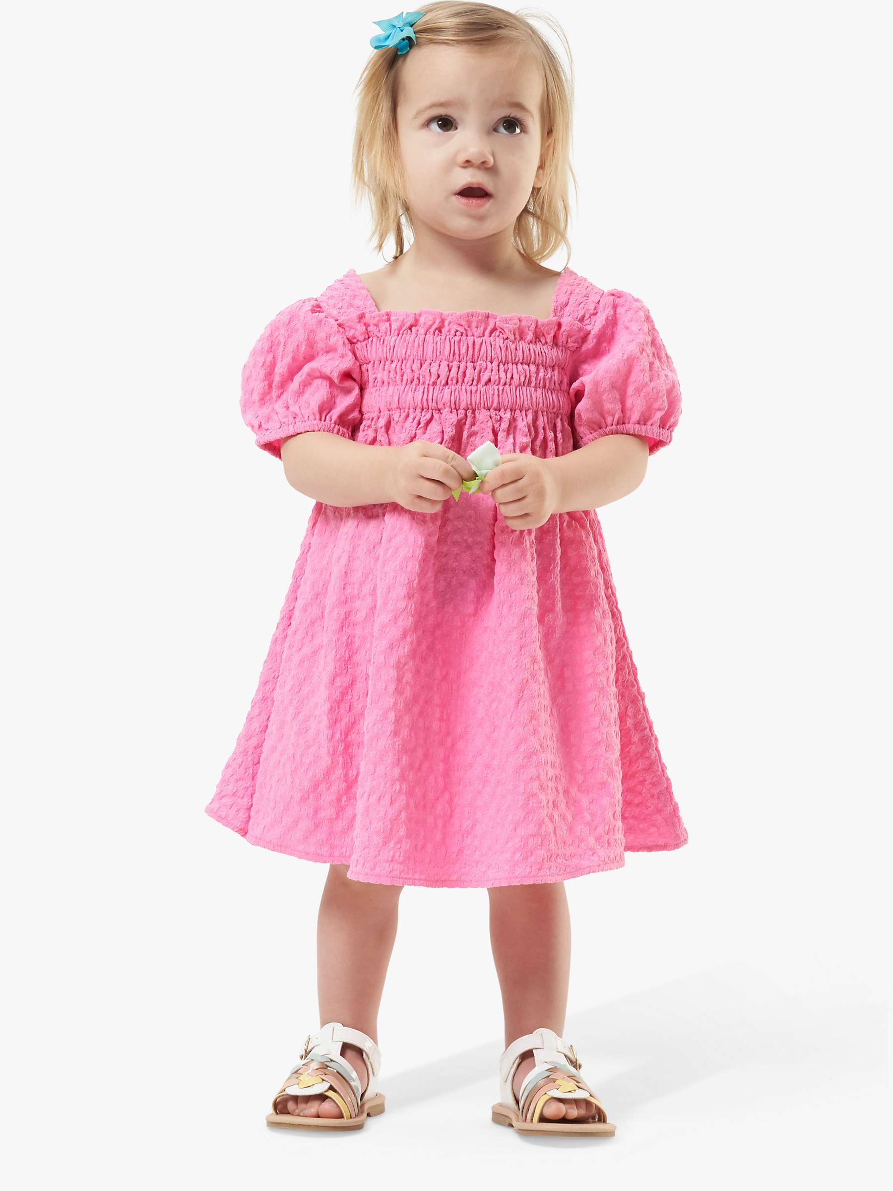 Buy Angel & Rocket Baby Seersucker Shirred Dress, Pink Online at johnlewis.com
