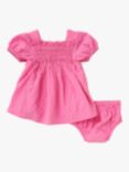 Angel & Rocket Baby Seersucker Shirred Dress, Pink