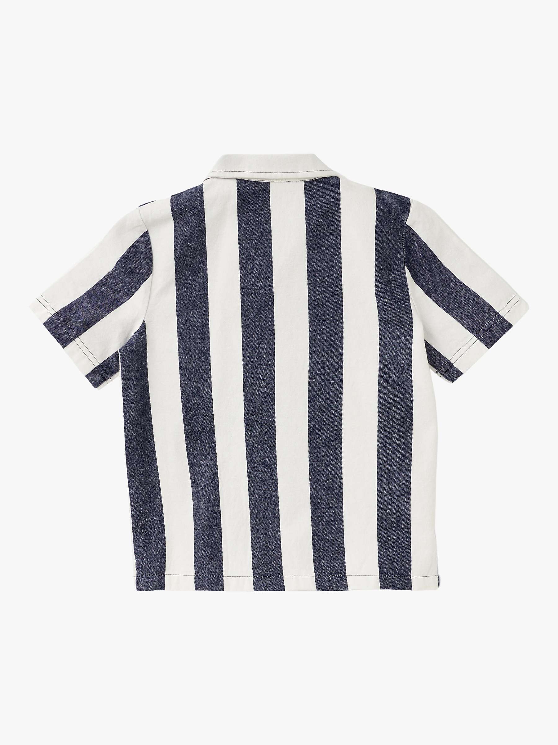 Buy Angel & Rocket Kids' Jensen Stripe Short Sleeve Shirt, Navy Online at johnlewis.com