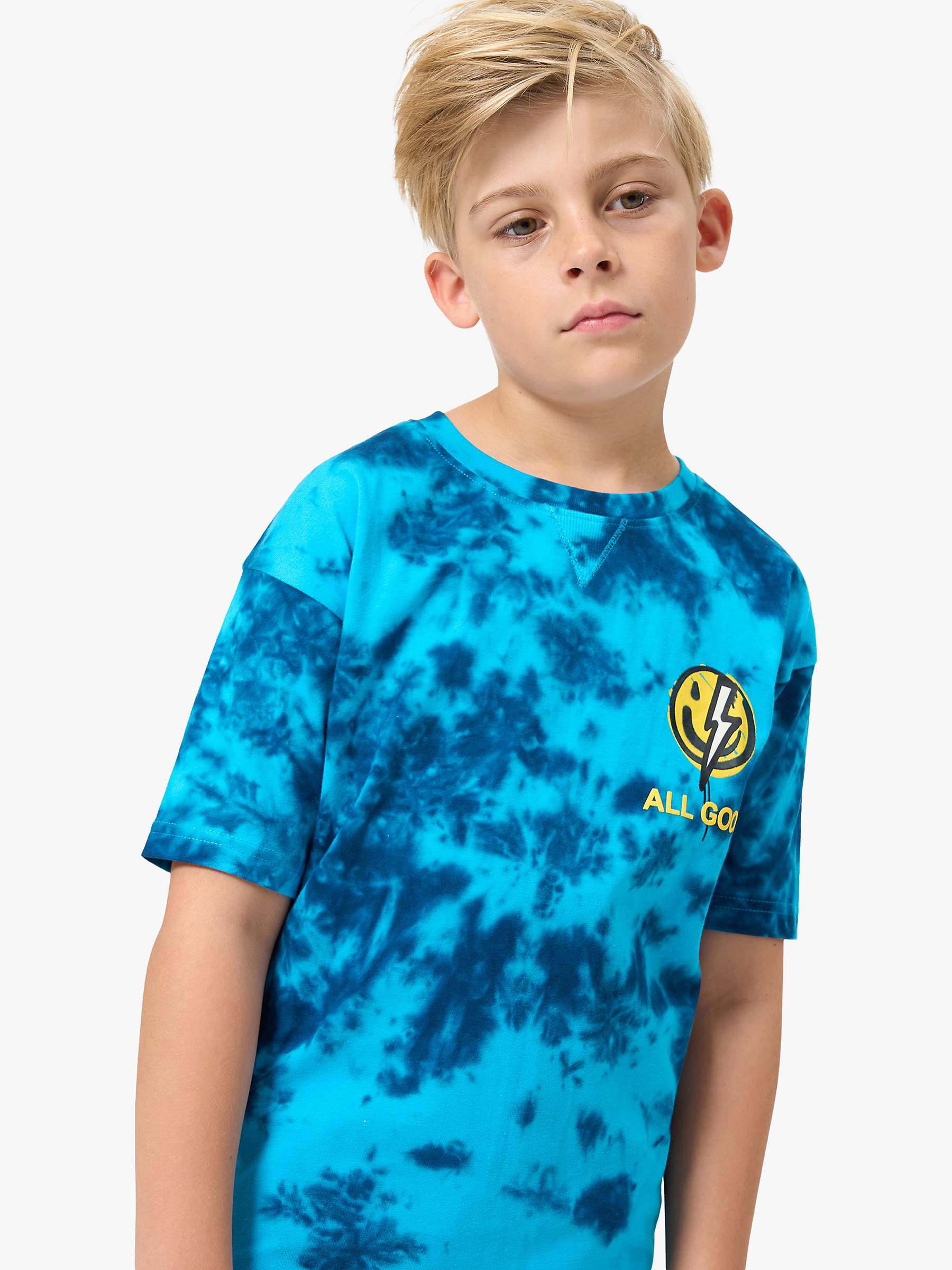 Buy Angel & Rocket Kids' Elliot Tie Dye T-Shirt, Blue Online at johnlewis.com