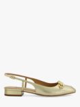 Dune Hippity Leather Snaffle Trim Slingback Pumps, Gold