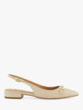 Dune Hopeful Leather Slingback Court Shoes, Ecru, Ecru-leather