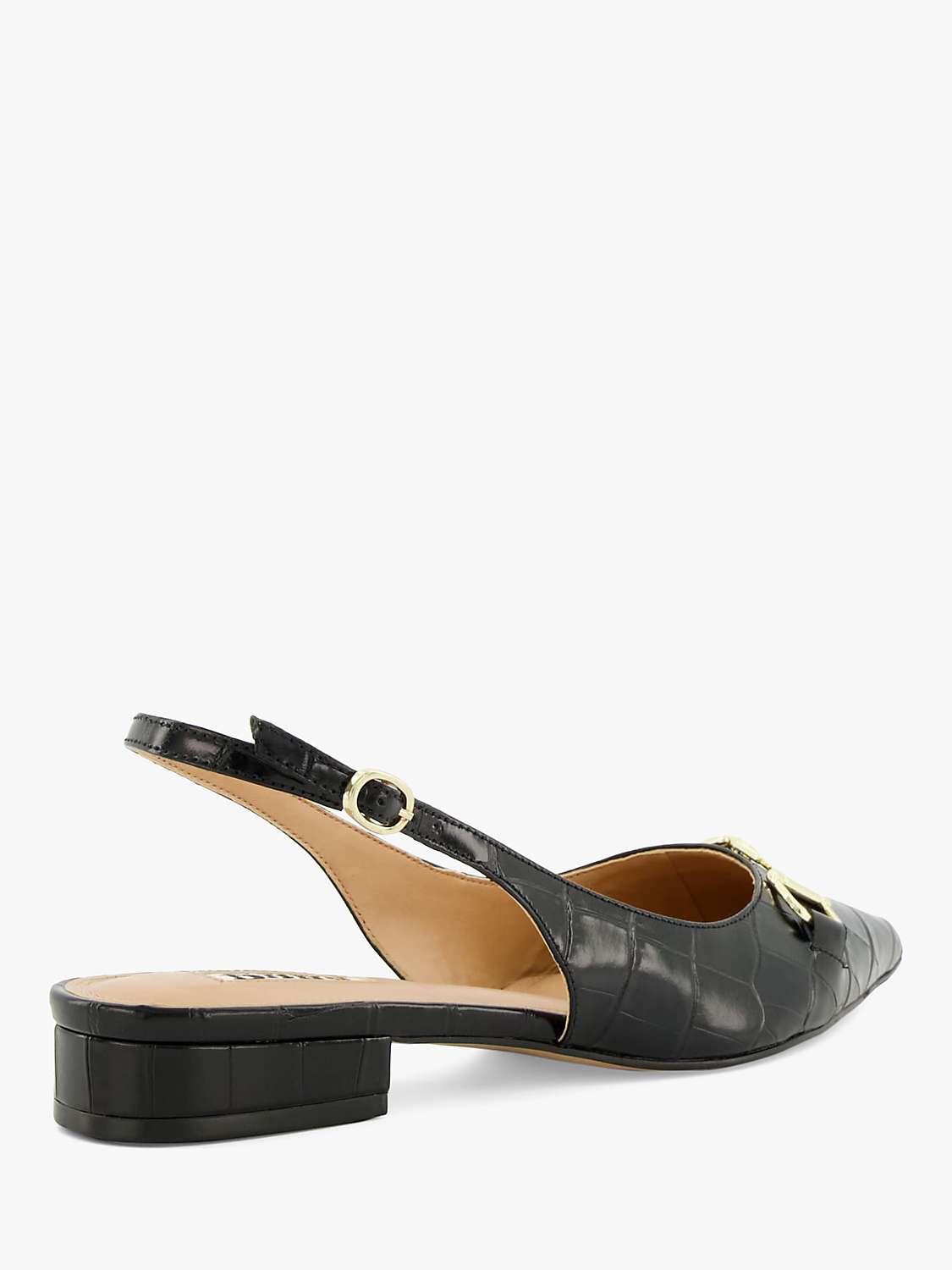 Buy Dune Hopeful Leather Croc Effect Slingback Court Shoes Online at johnlewis.com