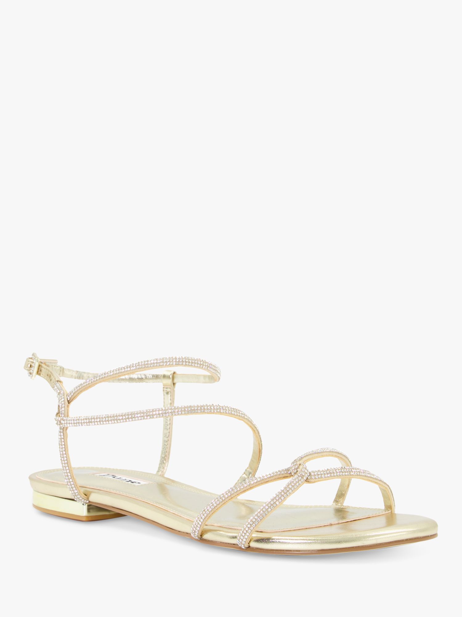 Buy Dune Wide Fit Nightly Jewel Sandals, Champagne Online at johnlewis.com
