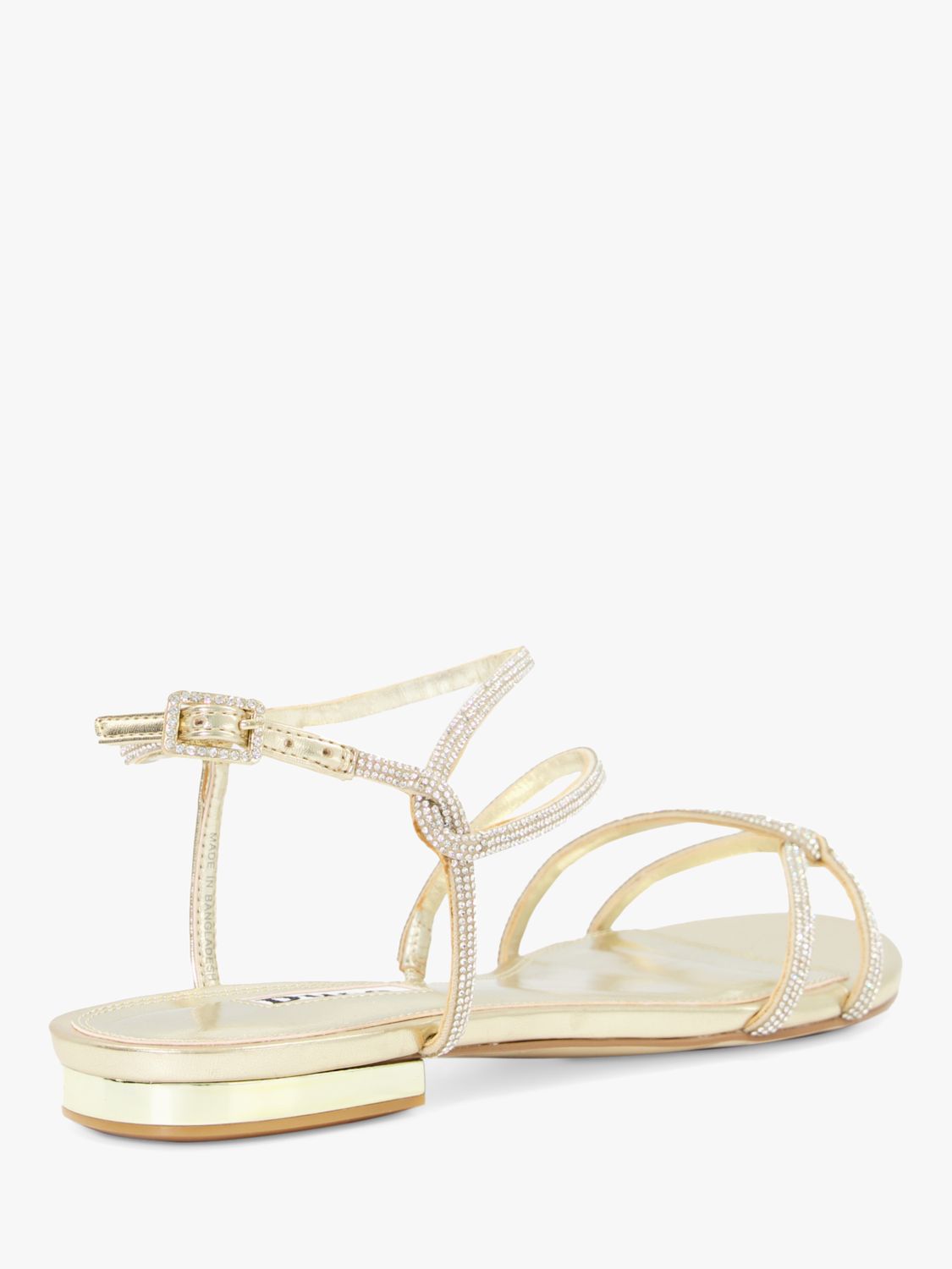 Dune Wide Fit Nightly Jewel Sandals, Champagne